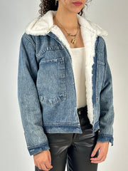 Fur x denim Jacket