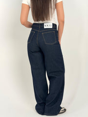 Navy Wide-Leg Denim