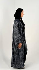 Denim Patches Blingy Kaftan - Black