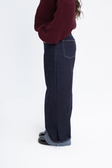 Navy Wide-Leg Denim