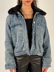 Fur x denim Jacket