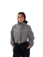 Striped Nylon Jacket - Grey
