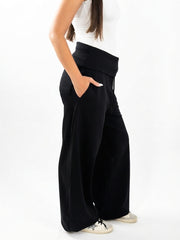 Reversed Waist Sweats - Black