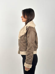 Velvet X Fur Jacket - Olive