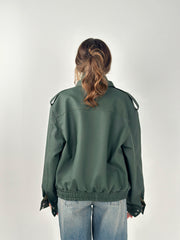 Leather Pockets Jacket - Olive