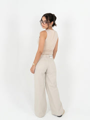 Straight Fit Bottoms - Beige