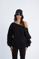 Oversized Offshoulder Top - Black