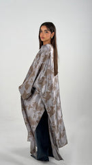 Shimmery Butterflies Kaftan - Beige