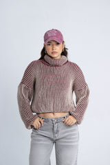 Turtle Neck Sweater - Burgundy