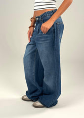 Wideleg Denim - Dark Blue