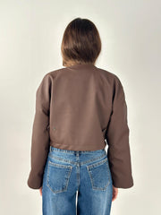 Crisscross Leather Jacket - Brown