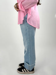 Unfinished Straight Denim - Light Shade