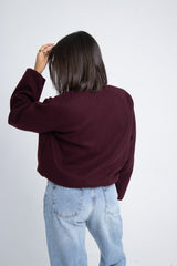 Wool Bomber Jacket - Burgundy