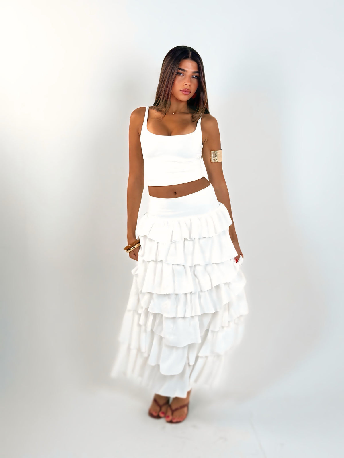 Ruffle Skirt - White