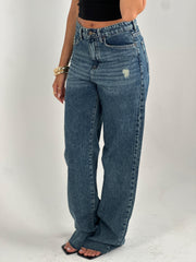 Straight Dark Blue Washed Denim