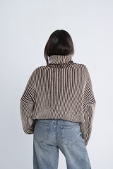 Turtle Neck Sweater - Brown