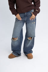 Ripped Wideleg Denim - Dirty