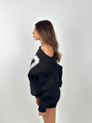90 OffShoulder Sweatshirt - Black