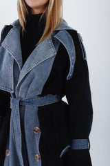 X Denim Coat - Black