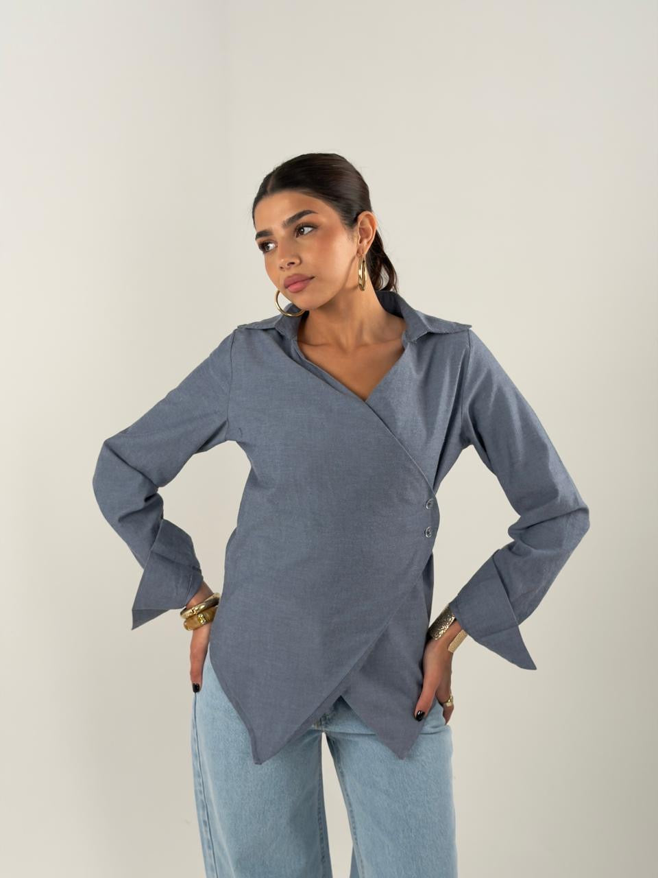 Crisscross Shirt - Blue