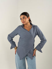 Crisscross Shirt - Blue