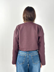 Crisscross Leather Jacket - Burgundy