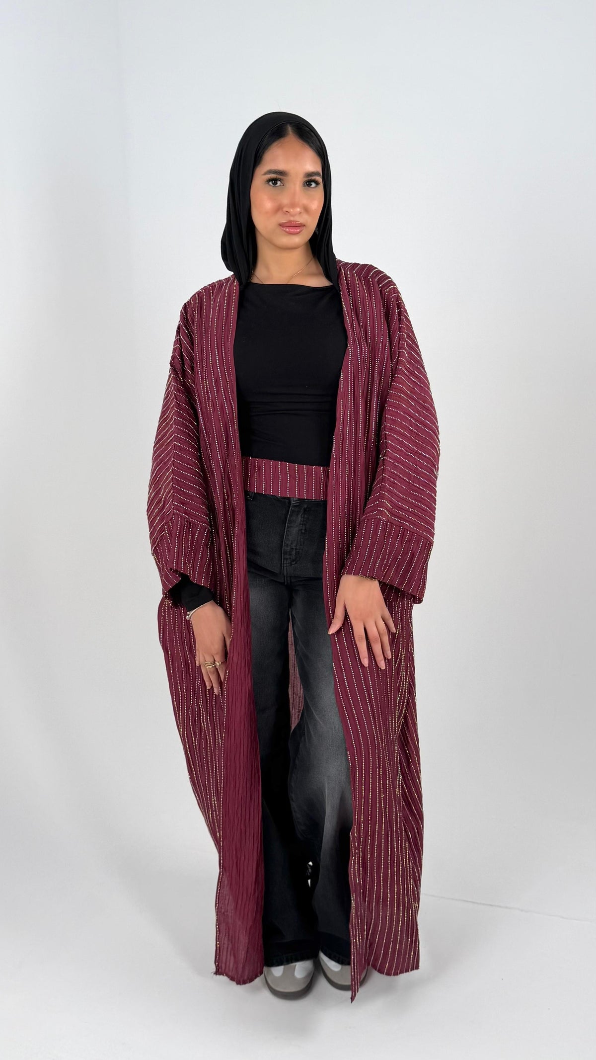 Bling Lines Kaftan - Burgundy
