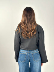 Crisscross Leather Jacket - Black