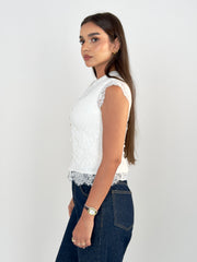 Japanese Lace Vest - White