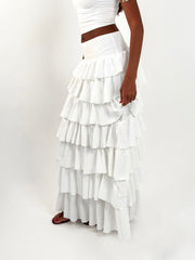 Ruffle Skirt - White