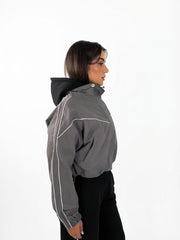 Striped Nylon Jacket - Grey
