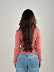 France printed Long Sleeves top - Pink