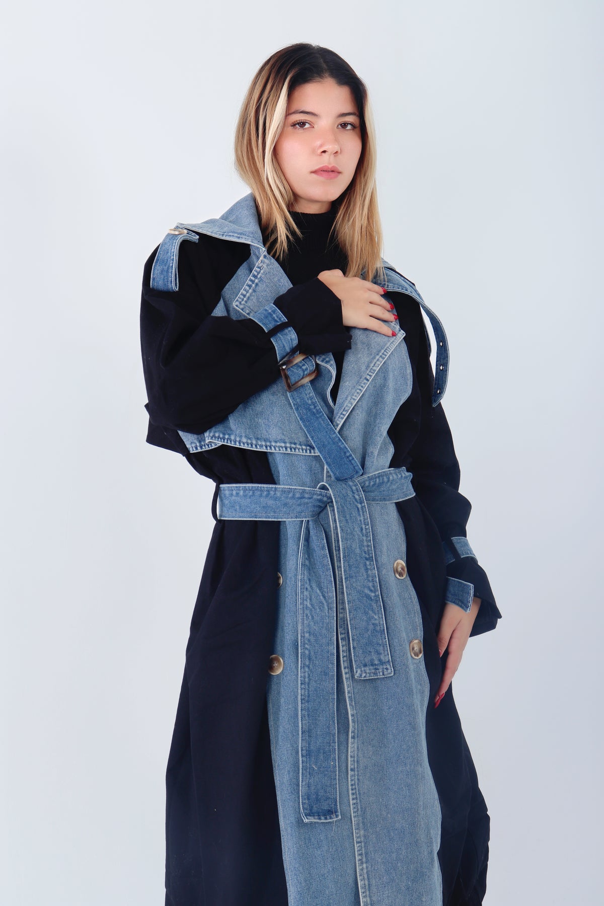 X Denim Coat - Black