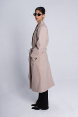 Wool Belted Coat - Beige