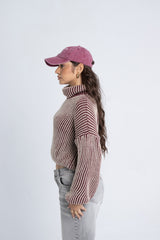 Turtle Neck Sweater - Burgundy