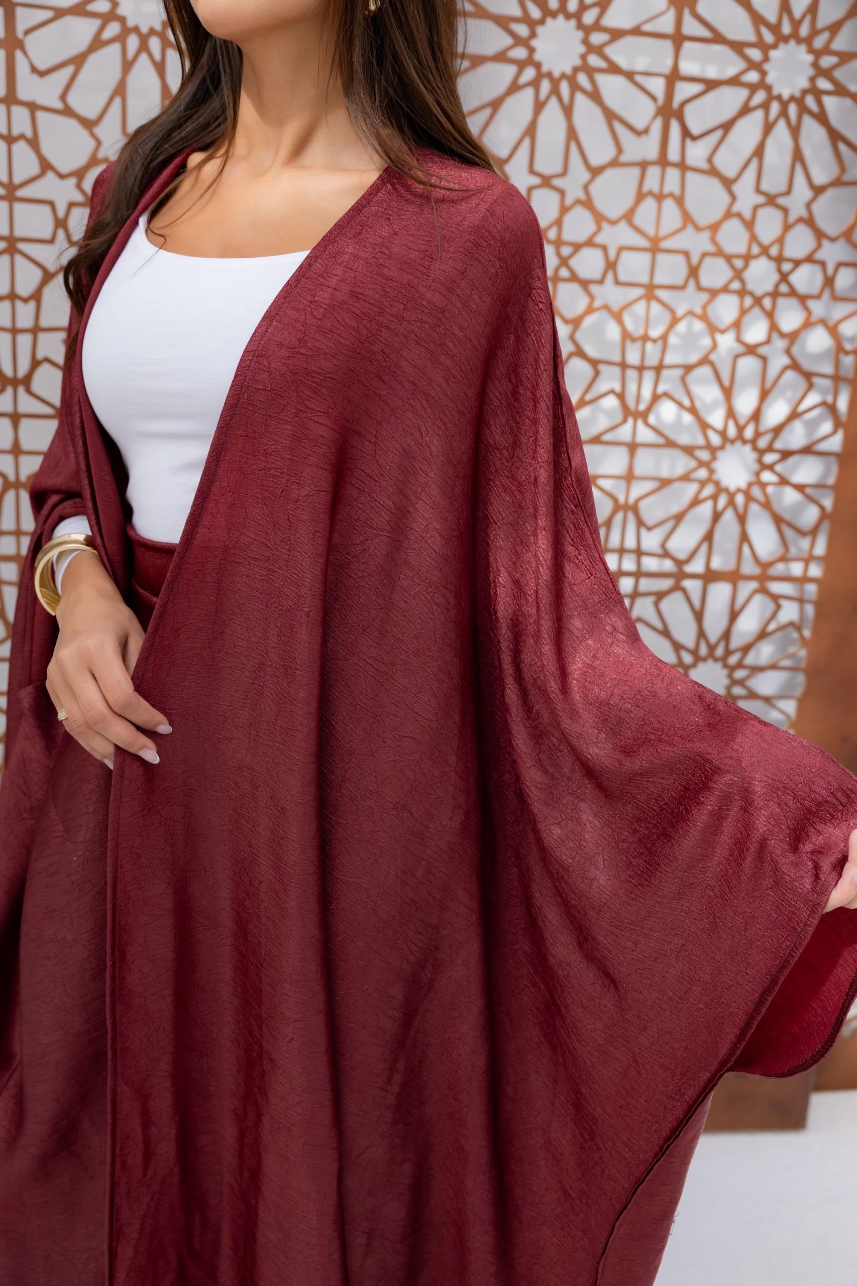 Shimmery Kaftan - Burgundy