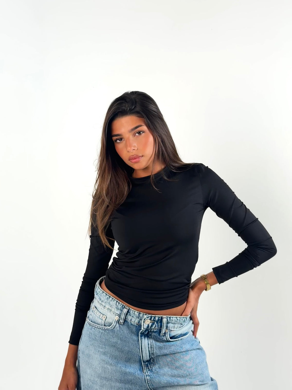 Long Sleeves Basic Top - Black