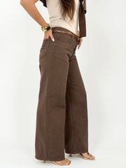 Straight Fit Bottoms - Brown