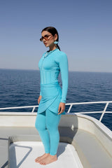 Sleek Corset Burkini - Baby Blue