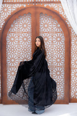 Velvet X Lace Kaftan - Black