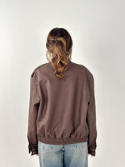 Leather Pockets Jacket - Brown