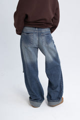Ripped Wideleg Denim - Dirty