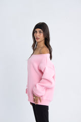 Oversized Offshoulder Top - Pink