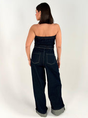 Strapless Denim Jumpsuit