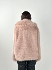 Cropped Fur Coat - Pink