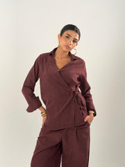 The Wrap Set - Shirt (Burgundy)