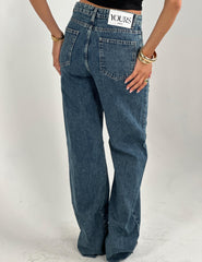 Straight Dark Blue Washed Denim