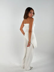 Strapless Crushed Set - White