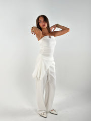Strapless Crushed Set - White