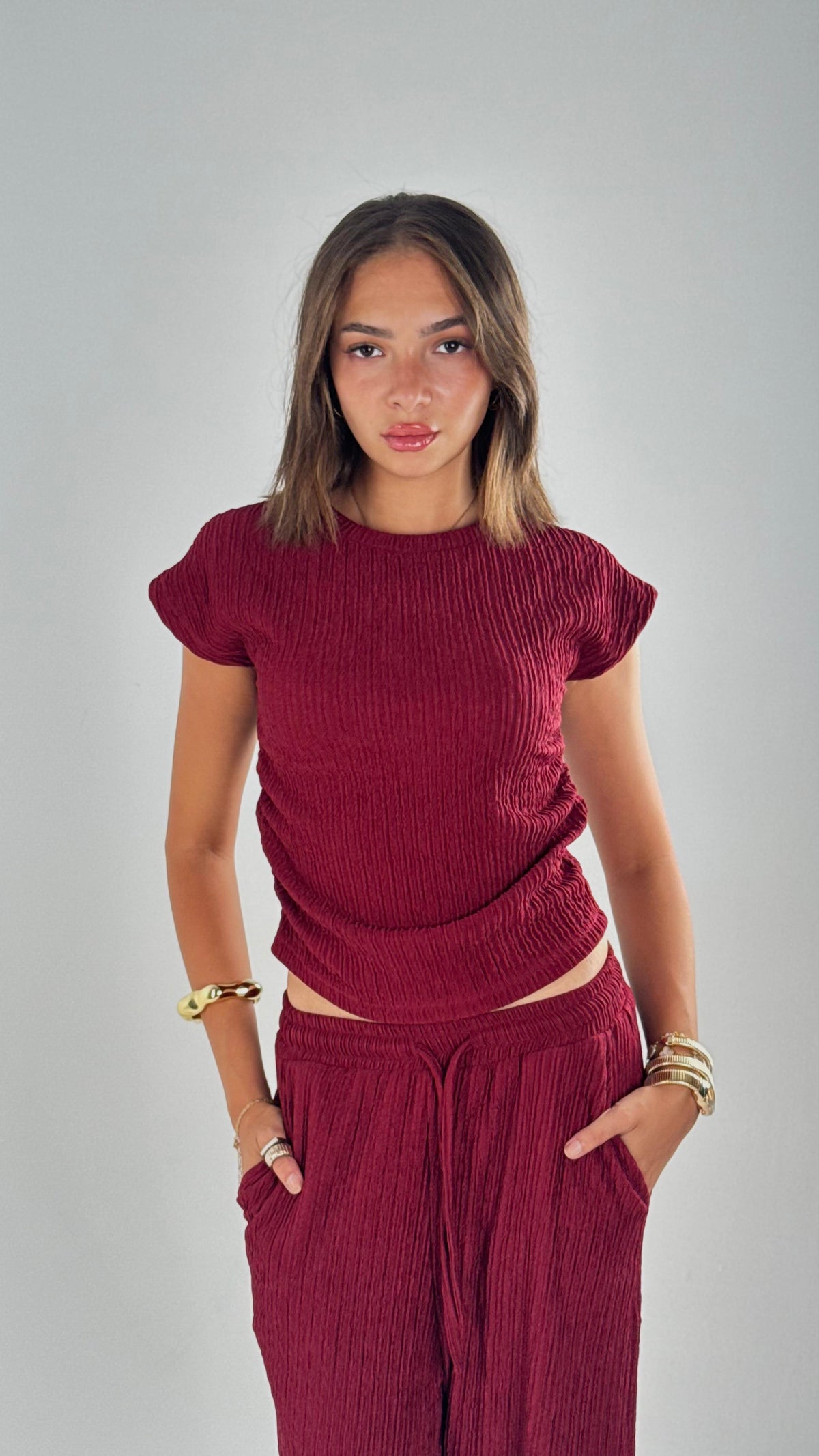 Crushed Set - Burgundy